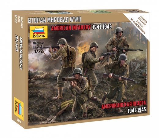 Figurines militaires : Infanterie US Seconde Guerre Mondiale - 1/72 - Zvezda 6278 06278