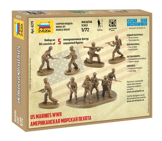 Figurines militaires : US Marines WWII - 1/72 - Zvezda 6279 06279