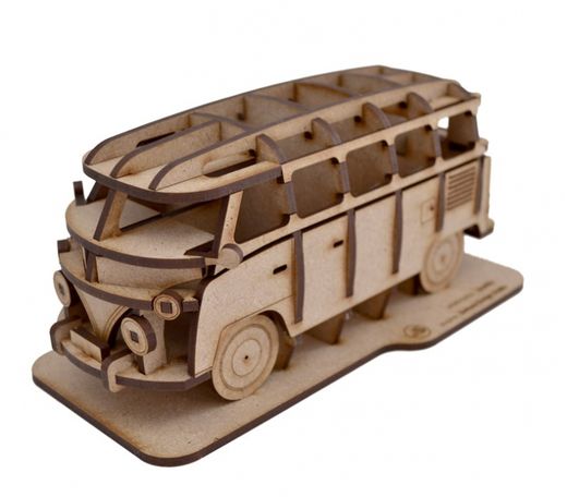 Maquette en bois à construire Volkswagen Combi - kit en bois