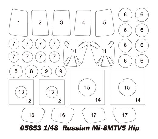 Maquette hélicoptère : Mi-8MTV5 Hip russe 1/48 - Trumpeter 05853
