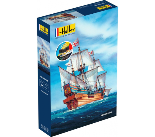 Maquette voilier : Starter Kit Golden Hind - 1:96 - Heller 56829