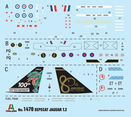 Maquette avion militaire : Jaguar T.2 R.A.F. Trainer 1/72 - Italeri 1470