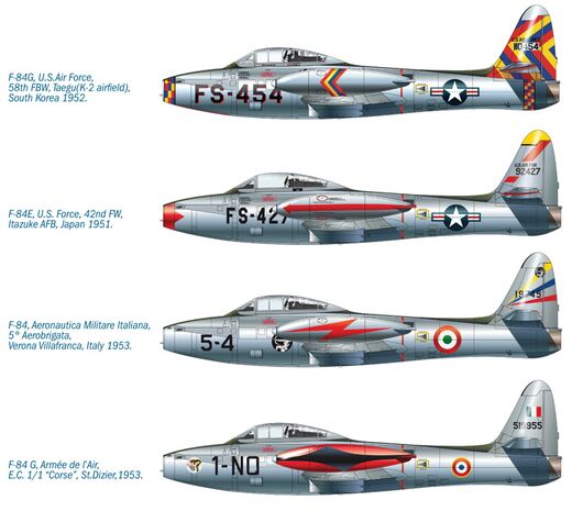 Maquette d'avion américain : F-84 Thunderjet 1/72 - Italeri 1321