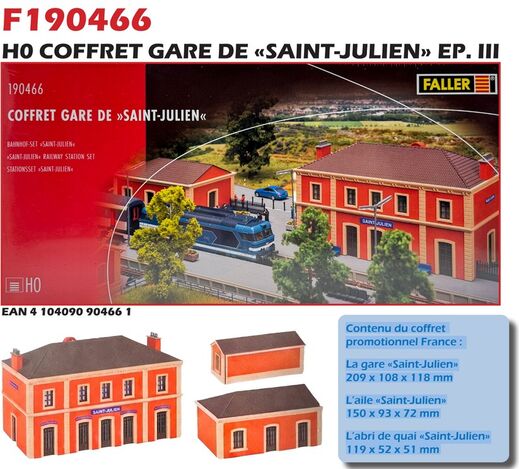 Maquette de la gare de Saint-Julien Faller 190466 échelle HO avec abri de quai.