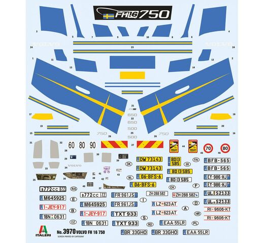 Maquette camion : Volvo FH16 Medium Roof 1/24 - Italeri 3970