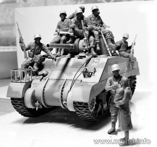 Figurines militaires : 101e easy company - Parachutistes américains et tankistes britanniques France juin 1944 - 1:35 - Masterbox 35164