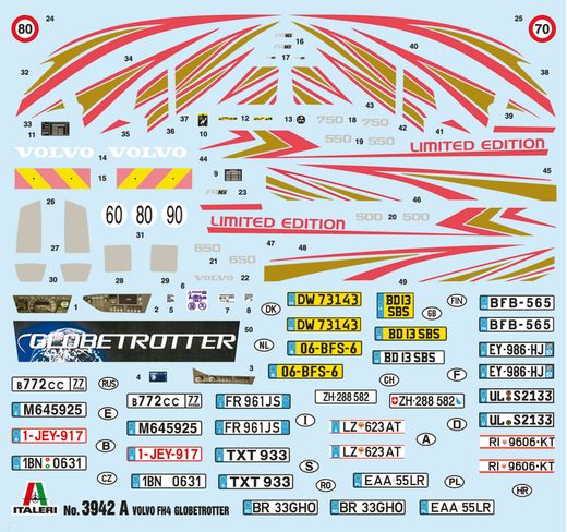 Maquette camion : VOLVO FH4 Globetrotter Medium Roof - 1:24 - Italeri 3942 03942