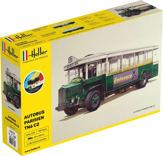 Maquette bus : Autobus parisien TN6 C2 - 1:24 - Heller 56789