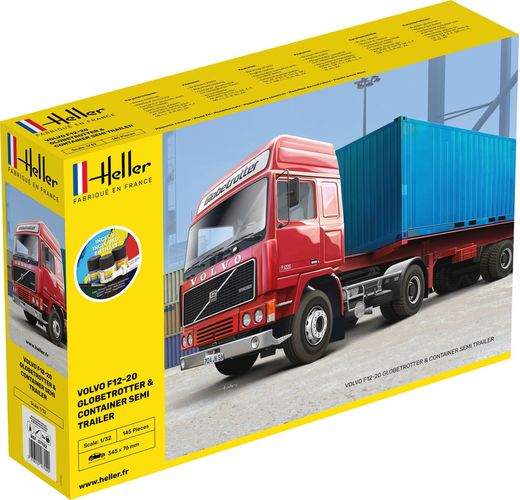 Maquette de camion : Volvo F12-20 G.T.1 & container semi - 1/32 - Heller 57702