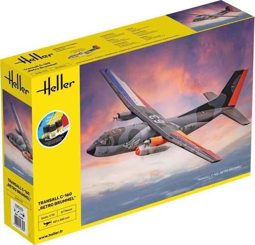 Maquette d'avion militaire : Starter Kit Transall C-160 Retro Brummel 1/72 - Heller 56358