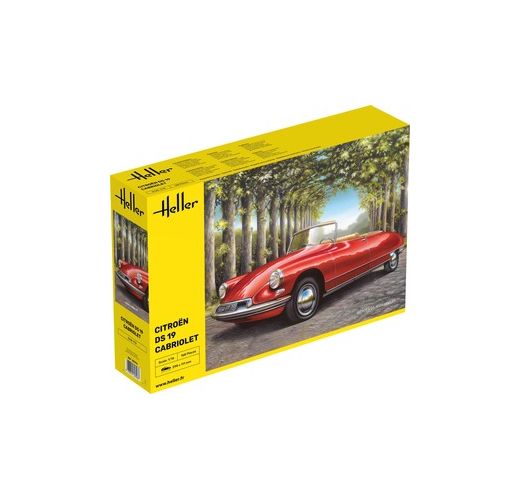 Maquette voiture de collection : Citroen DS 19 Cabriolet 1/16 - Heller 80796