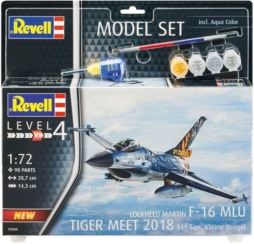 Boîte maquette militaire : Model Set F-16 Mlu 31 Sqn. Klein - 1:72 - Revell 63860