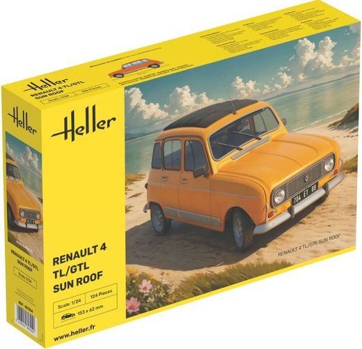 Maquette voiture : Renault 4 TL/GTL Sun Roof au 1/24 - Heller 82704