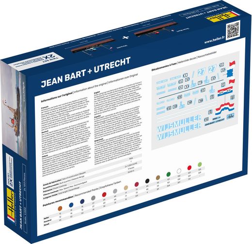 Maquette bateau : Starter Kit Jean Bart + Utrecht Twinset - 1:200 - Heller 55602