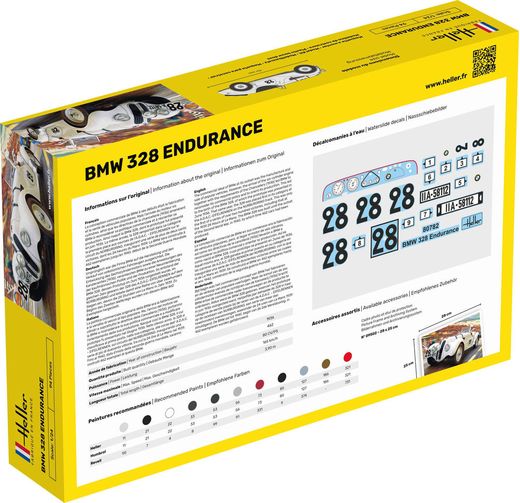 Maquette voiture : Starter Kit 328 Endurance - 1:24 - Heller 56782