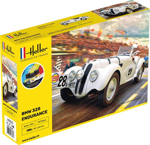 Maquette voiture : Starter Kit 328 Endurance - 1:24 - Heller 56782