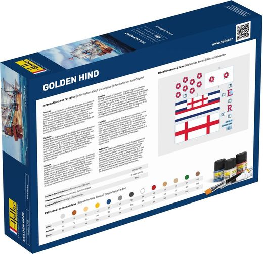 Maquette voilier : Starter Kit Golden Hind - 1:96 - Heller 56829