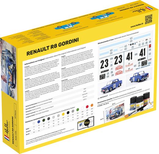 Maquette et peintures de la voiture Renault R8 Gordini - 1/24 - Heller 56700