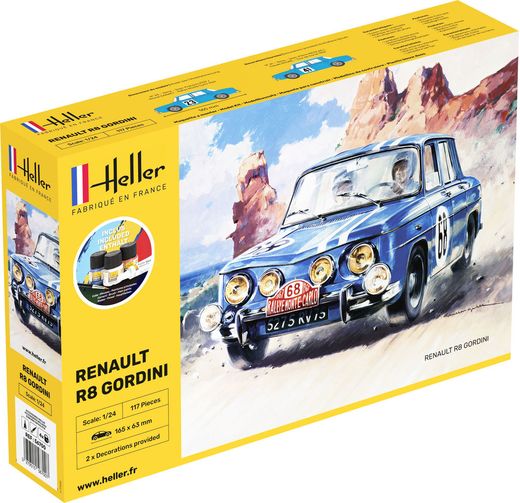 Maquette et peintures de la voiture Renault R8 Gordini - 1/24 - Heller 56700