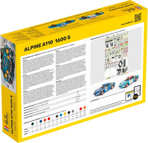 Maquette voiture française Alpine A110 1600 - 1:24 - Heller 80745
