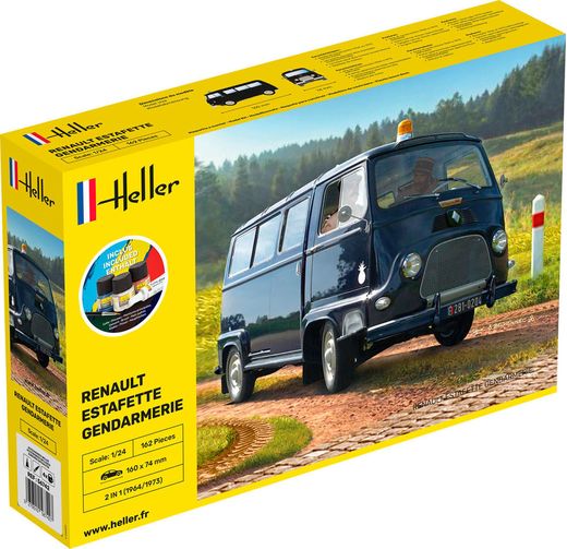 Maquette voiture Starter Kit Renault Estafette gendarmerie - 1:24 - Heller 56742