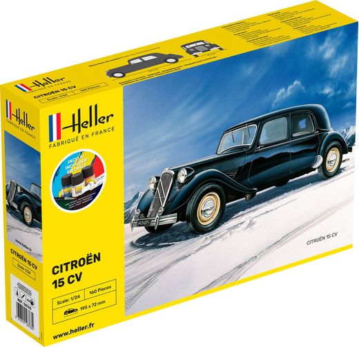 Maquette voiture : Model set Citroën traction avant 15 cv - 1:24 - Heller 56763