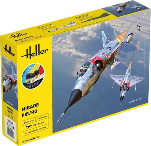 Maquette avion : Starter kit Mirage IIIE-O-R-RD-EE-EA 1/48 - Heller 35422