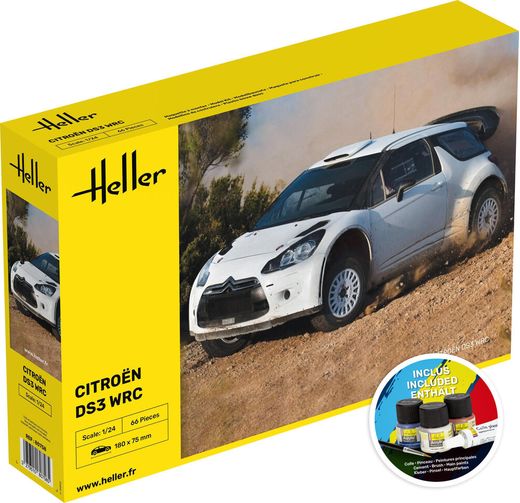 Maquette voiture de course : Starter Kit Citroën DS3 WRC 1/24 - Heller 56758