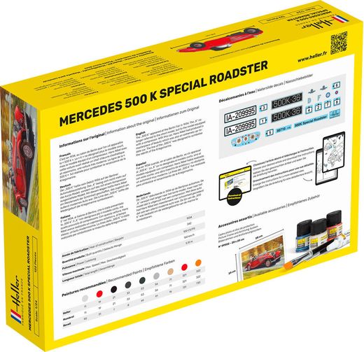 Maquette voiture : Starter Kit 500K Special Roadster 1/24 - Heller 56710