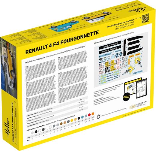 Maquette voiture de collection : Renault 4 Fourgonnette F4 1/24 - Heller 82700