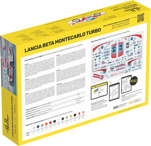 Coffret de modélisme voiture italienne : Starter Kit Lancia Beta Montecarlo Turbo 1/24 - Heller 56741