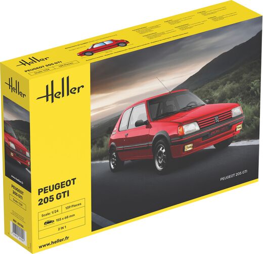 Maquette voiture de collection : Peugeot 205 GTI 1/24 - Heller 82705