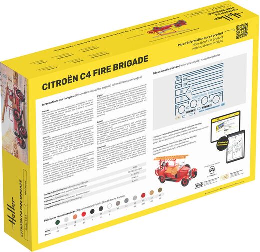 Coffret cadeau maquette voiture : Stater kit Citroën C4 Fire Brigade 1/24 - Heller 56733