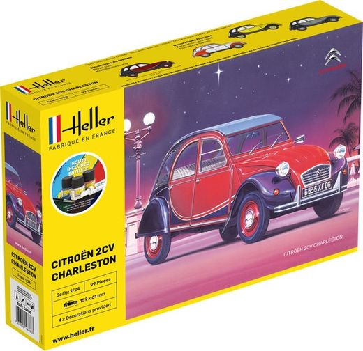 Maquette voiture de collection : Citroën 2 CV Charleston - 1/24 - Heller 56766