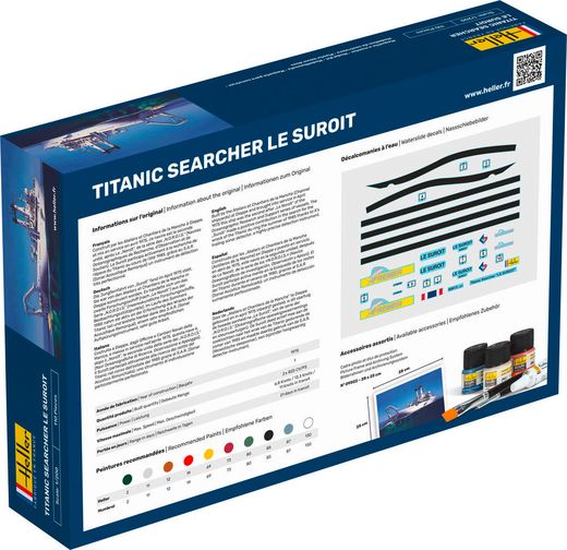 Maquette bateau : Starter Kit Titanic Searcher "Le Suroit" - 1:200 - Heller 56615