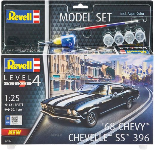 Boîte maquette voiture de collection : Model set 1968 Chevy Chevelle®Ss 396 - 1/25 - Revell 67662