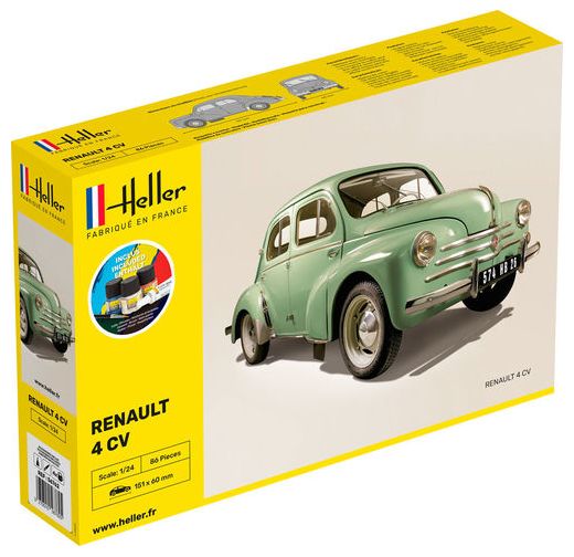Maquette voiture : Starter Kit Renault 4 CV - 1/24 - Heller 56762