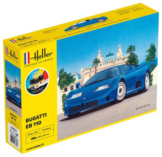 Maquette voiture : Starter kit Bugatti EB 110 1/24 - Heller 56738