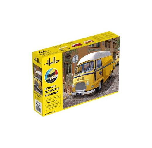 Maquette camionette : Starter Kit Renault Estafette toit surélevé 1/24 - Heller 56740