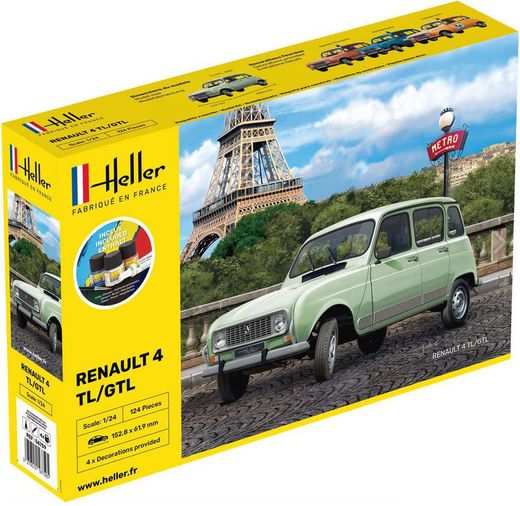 Maquette voiture de collection : Renault 4L GTL - 1/24 - Heller 56759