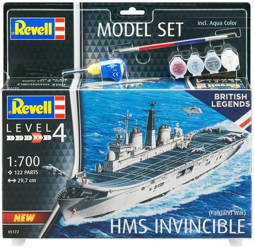 Boîte maquette militaire : Model Set HMS Invincible (Falkland War) - 1:700 - Revell 65172