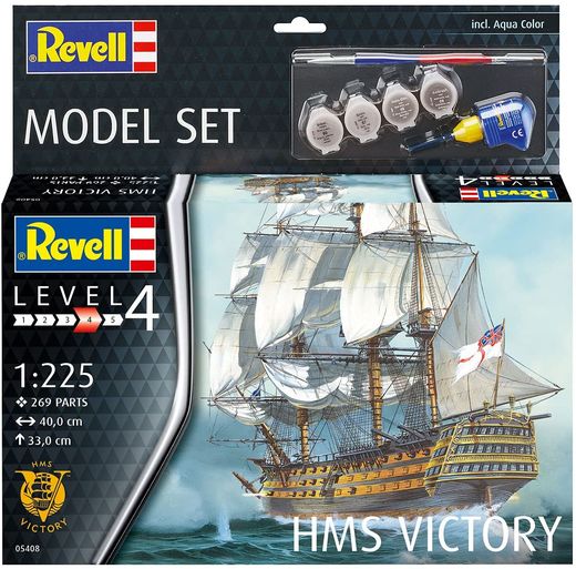 Maquette bateau : Model Set Hms Victory - 1:225 - Revell 65408