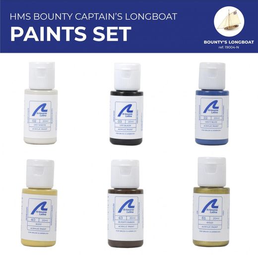 Coffret de peintures pour maquette bois : H.M.S. Bounty's Jolly - Artesania Latina 277PACK26