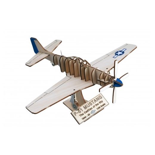 Maquette en bois avion : Art&Wood: North American P51 Mustang - Artesania Latina 30216