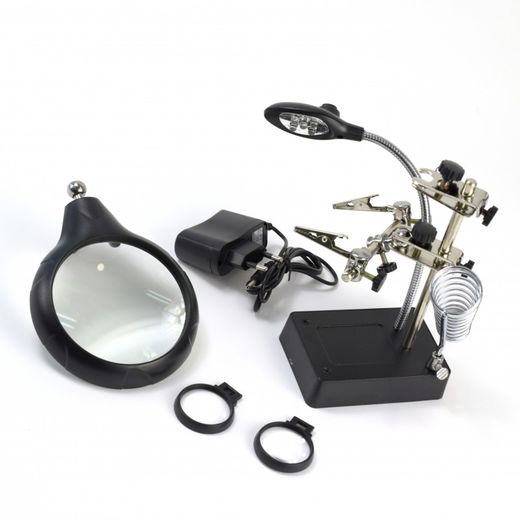 Accessoire modélisme : Troisième main avec 3 loupes et 5 LED - Artesania Latina 27022-3