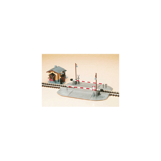 Passage à niveau avec maison de garde barrière 1:87 - HO
