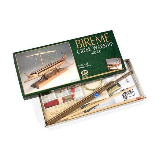 Maquette bateau bois : Birème Grecque - 1:35 - Amati 1404