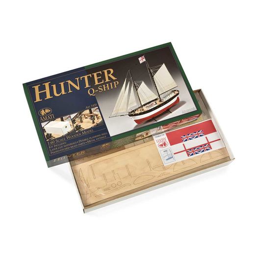 Maquette navire en bois : Hunter Q-Ship - 1/60 - Amati B1450 1450