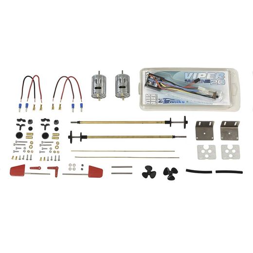 Kit de motorisation pour maquette bateau bois Runabout Italien - Amati B1608-02