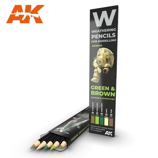 Watercolor pinceaux Set Green And Brown Camouflages - Ak Interactive AK10040